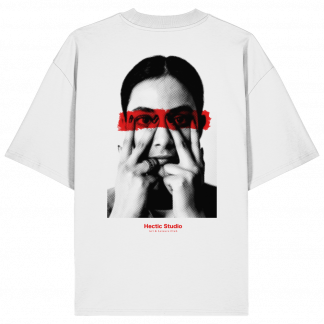 Print Effect - Woman Face - Organic Oversize Shirt