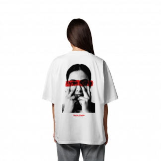 Print Effect - Woman Face - Organic Oversize Shirt