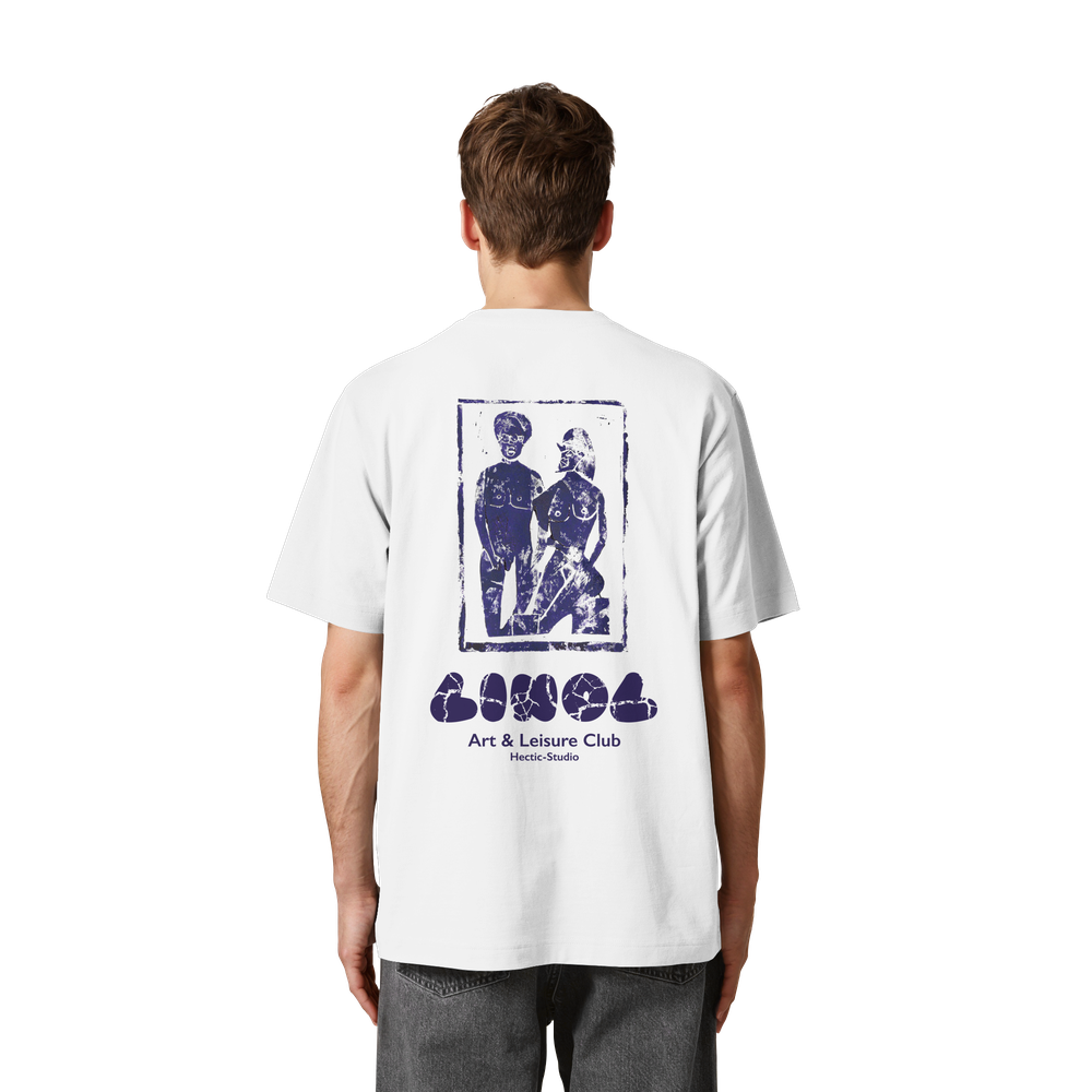 Linolschnitt Akt Paar - Heavy Oversized Organic Shirt - Image 4