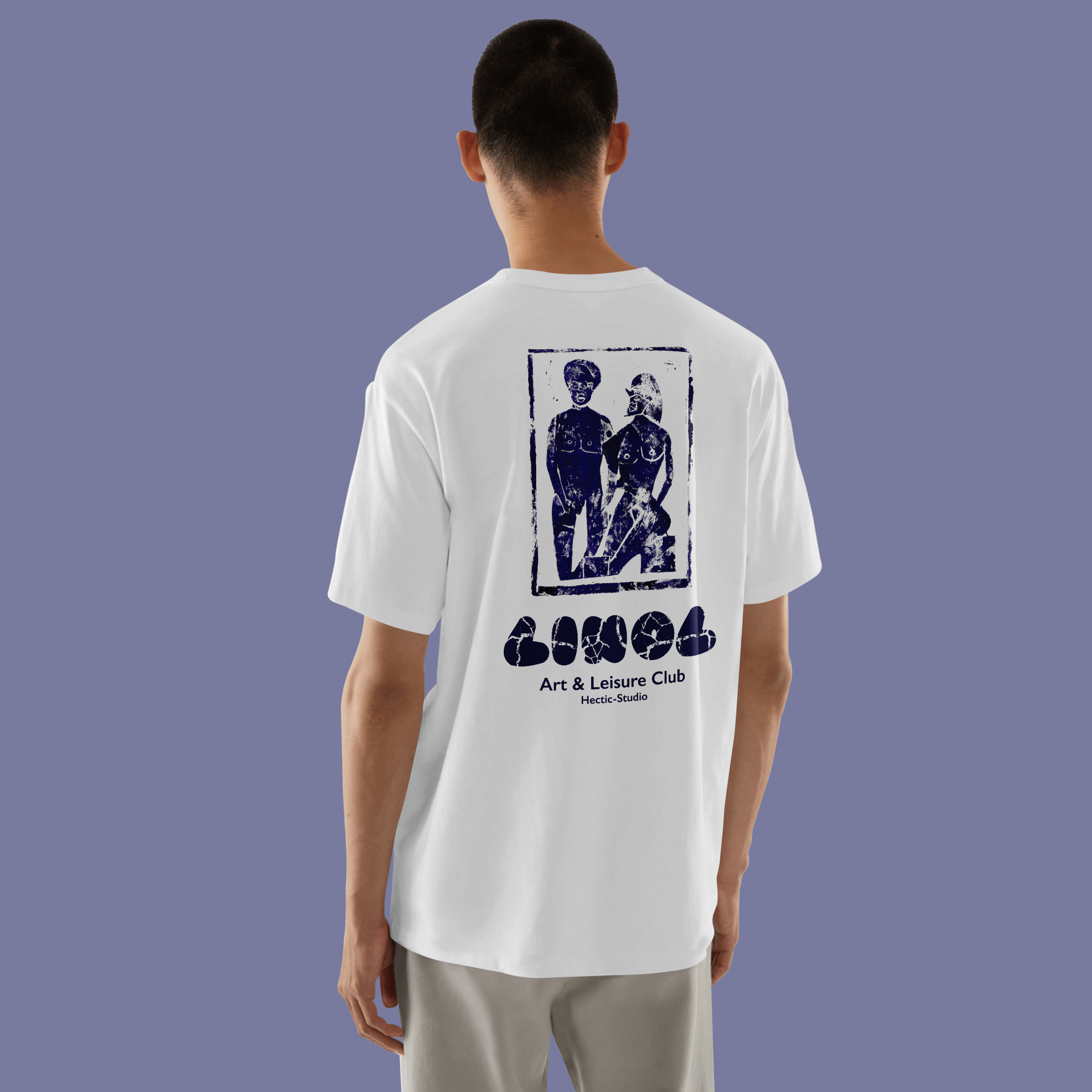 Linolschnitt Akt Paar - Heavy Oversized Organic Shirt - Image 2