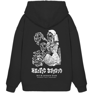 Skelett Vögel Hoodie | Calavera Holzschnitt Pullover | Mexikanische Kunst | Wearable Art | Heavy Oversize - Organic Oversize Hoodie